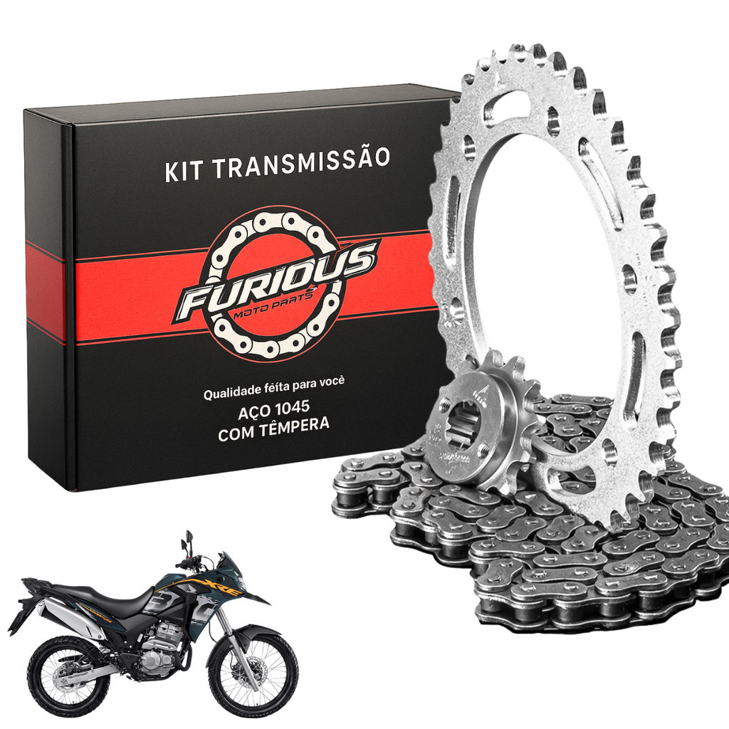 KIT RELACAO XRE 300 2009 A 2023 TRANSMISSÃO ABS RALLY
