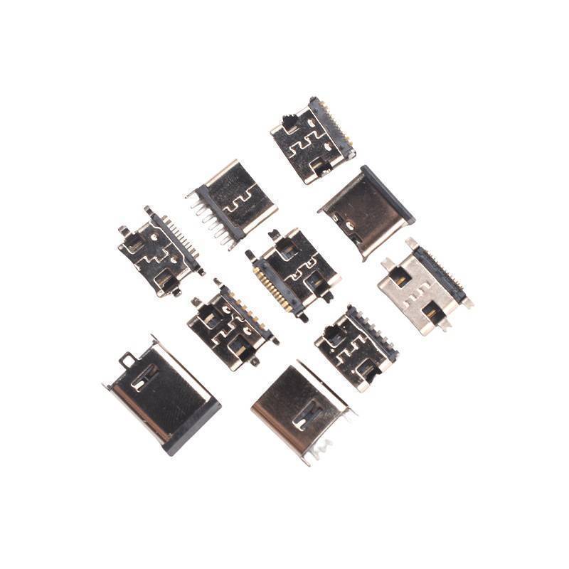 100 Pçs/Caixa 10 Modelos Tipo-C Carregamento USB Fazer Conectores Mix 6Pin E 16Pin Uso Para Telefone Kit De Reparo De Pr
