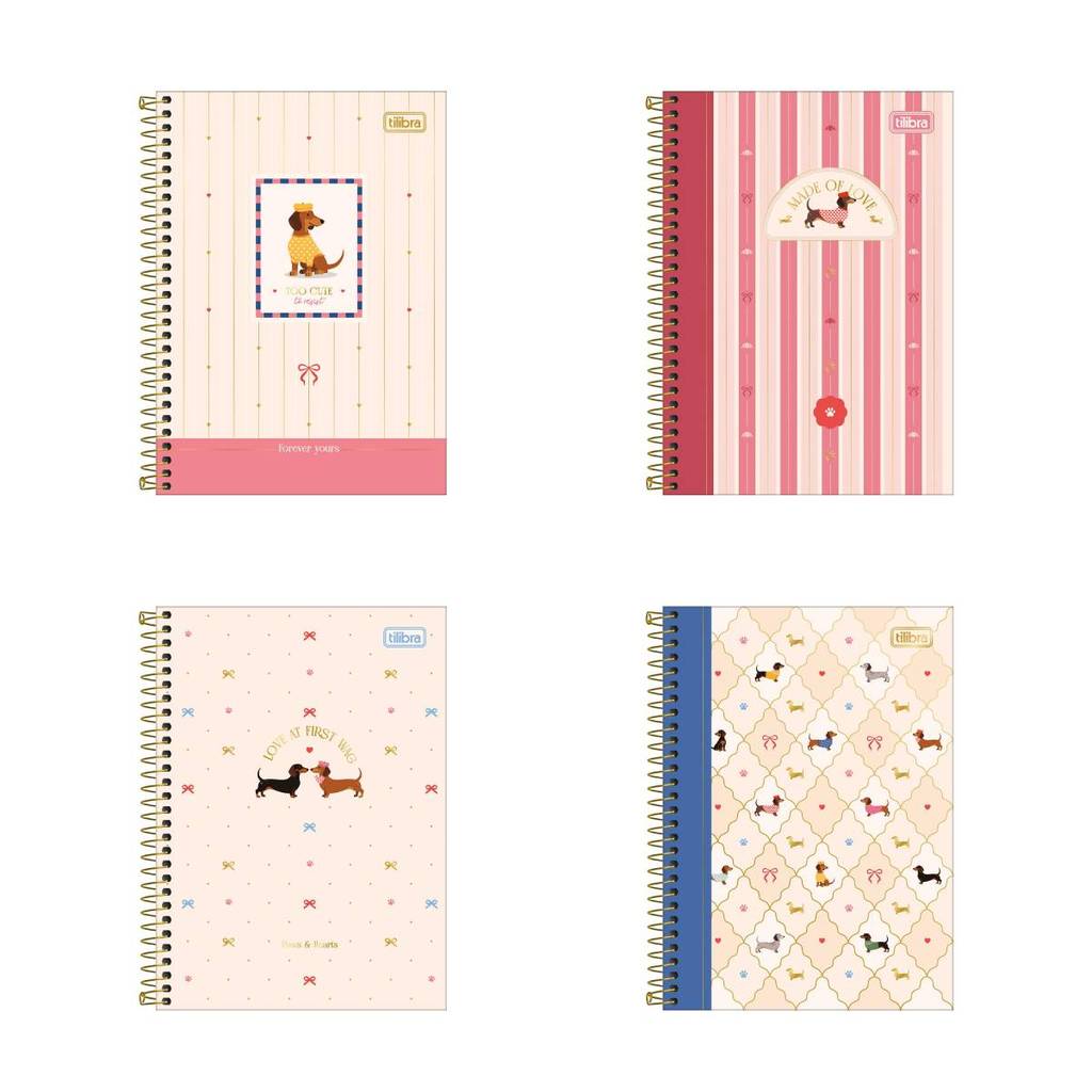 Caderno espiral capa dura 1/4 80 folhas Brownie The Dog Tilibra