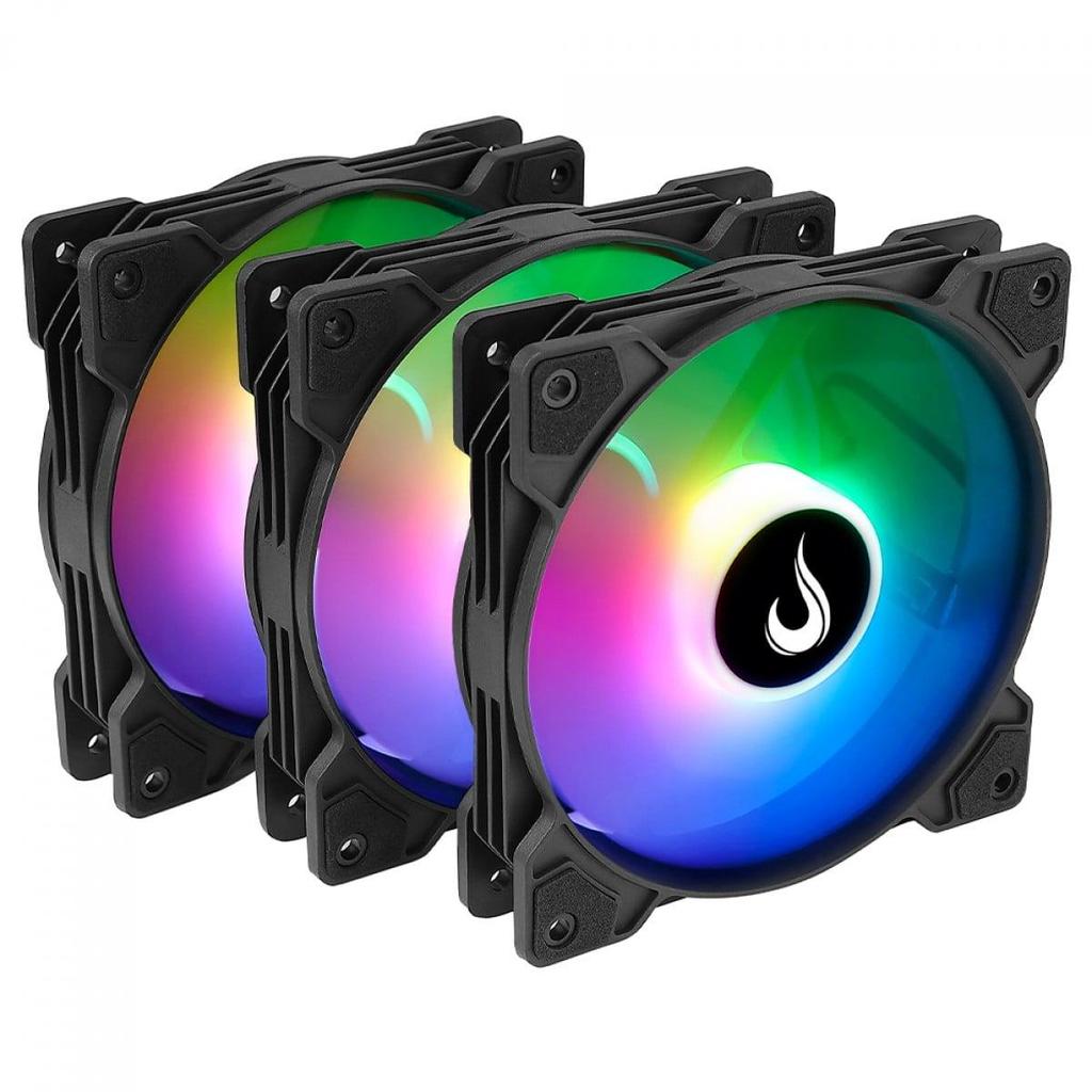 Kit Fan com 3 Unidades Rise Mode X, ARGB, 120mm, Preto, RM-XLD-01-ARGB (Terabyte Oficial)