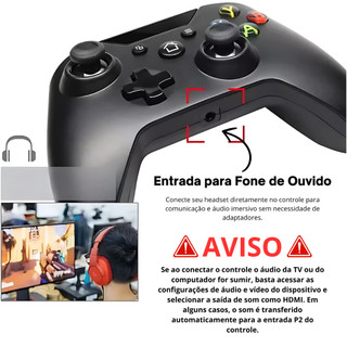 Controle Joystick Com Fio USB Compatível Xbox One / Series S e PC, Alta Precisão Gamer