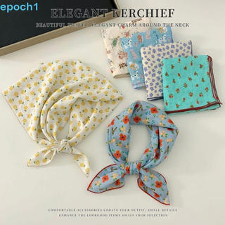 EPOCH1 Lenço Quadrado Pequeno, Lenços de Algodão e Linho com Estampa de Cerejas e Caju, Lenço de Seda com Estampa Floral