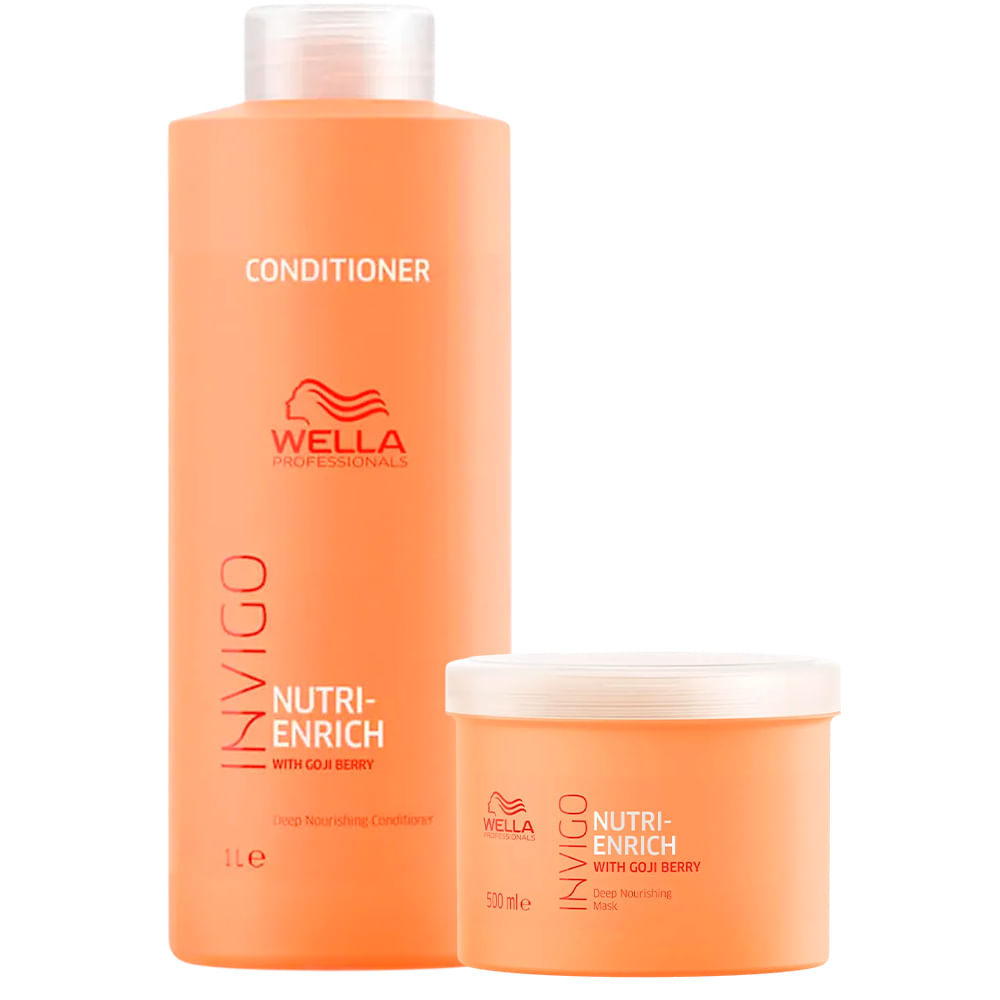 Kit Wella Condicionador 1L + Máscara De Nutrição 500ml  Invigo Nutri Enrich