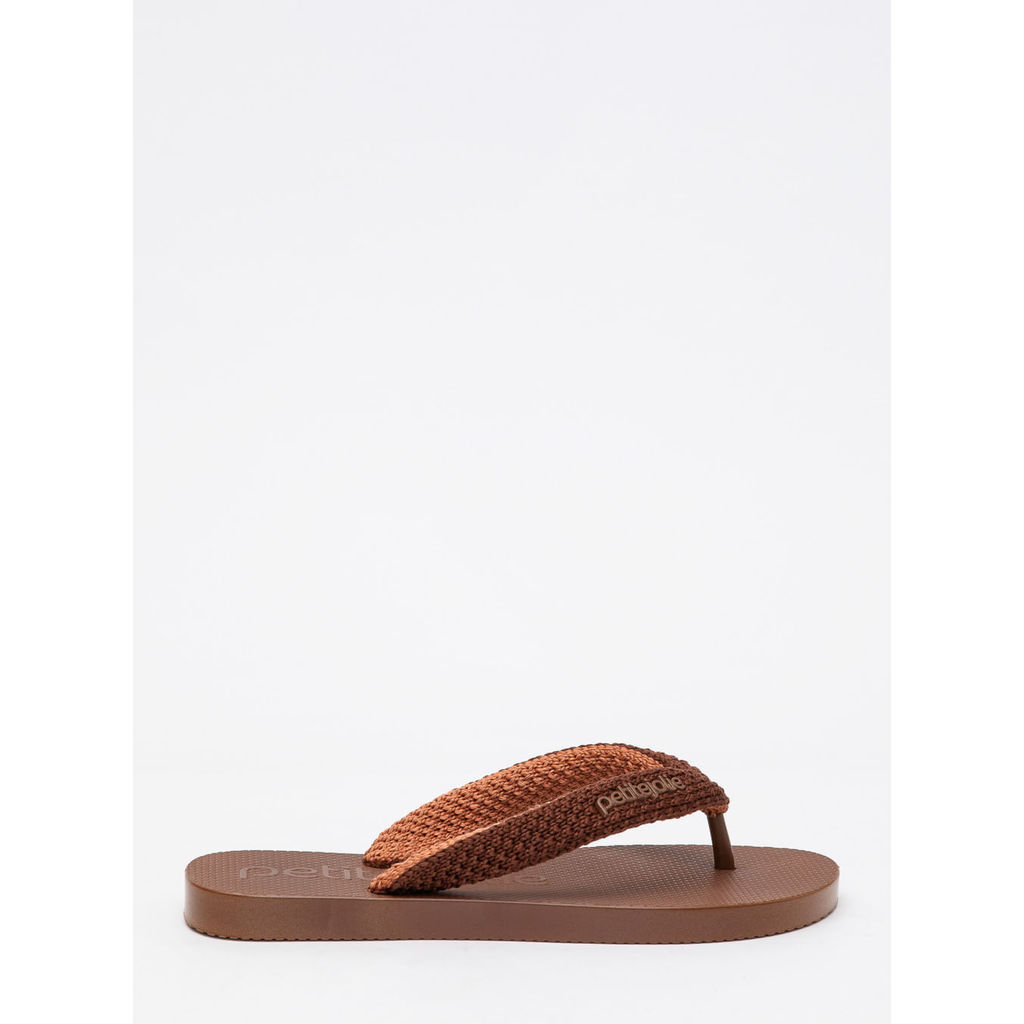Chinelo Petite Jolie Fresh Crochê Chocolate PJ7766