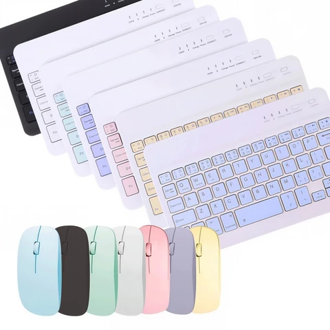 Teclado e Mouse Bluetooth Recarregável, Compatível com Smartphone, Notebook e Tablet, Sem Fio e Prático.