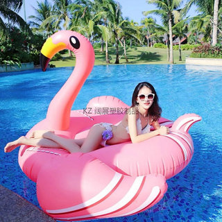 Água adulto Oversized 190CM flamingo inflável montar bico amarelo pescoço fino flamingo linha flutuante cama flutuante