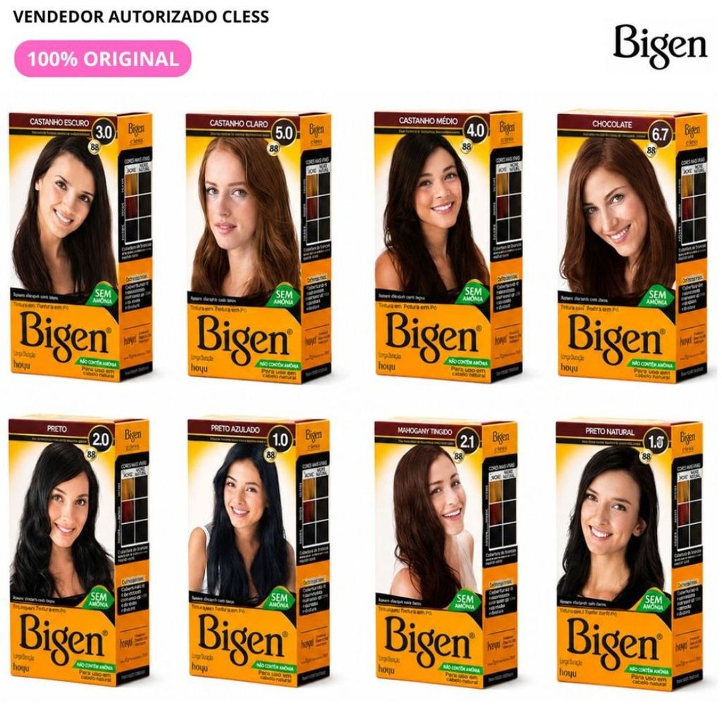 Bigen Tintura Permanente Em Pó Para O Cabelo - Escolha a Sua - Cless
