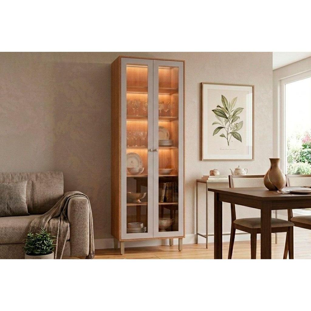 Cristaleira Sala Celeste LED Reflecta 70cm Off White MGM