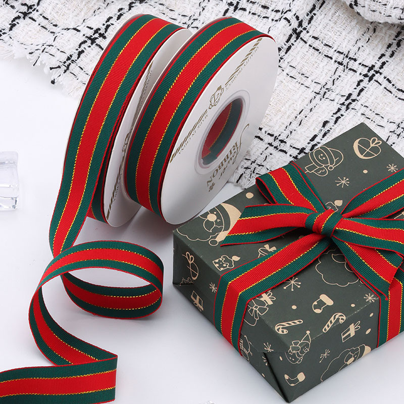 Fita decorativa de seda para embrulho de presentes de Natal 2026, fita artesanal DIY, fita tecida, fita de cetim, fita p