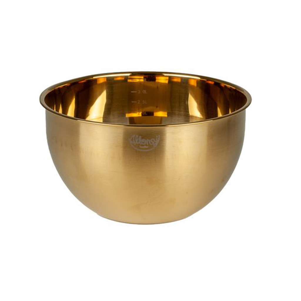 Bowl tigela aço inox allonsy dourado 3,5l multiuso com medidas 1 un