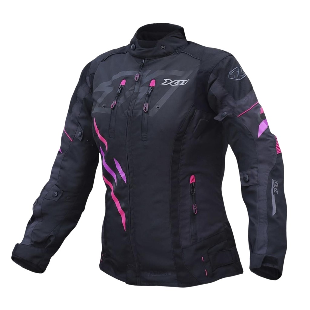 JAQUETA MOTOCICLISTA X11 IRON 3 SPORADIC FEMININA ROSA E ROXO