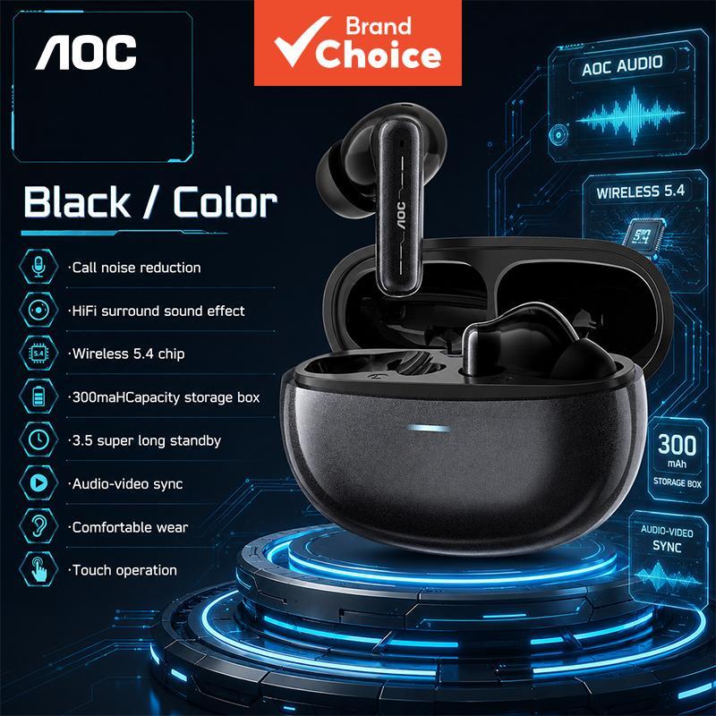 AOC ACT4615 Fones De Ouvido TWS Sem Fio 6-Mic ANC ENC Cancelamento De Ruído Drivers De 13 Mm Graves Pesados Bluetooth 5.