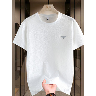 Verão fino camiseta de manga curta em torno do pescoço masculino na moda meia manga moletom pulôver Bottoming