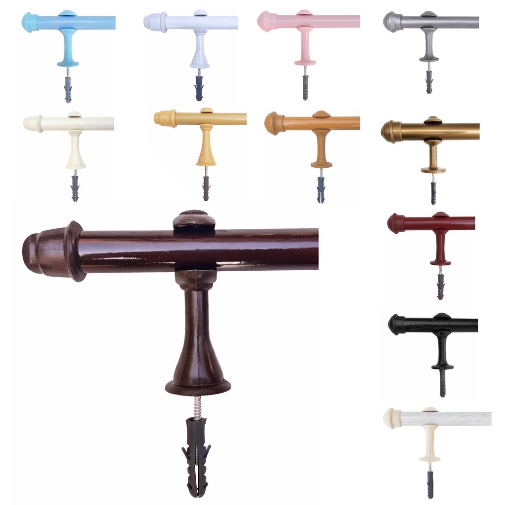 Kit Varão Simples Para Cortina 2,50 Metros 28mm Cores Diversas