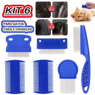 Kit 6 Pentes Adeus Piolhos Remove Ovos Sem Dor Ou Danos Para Gatos, Cães E Crianças