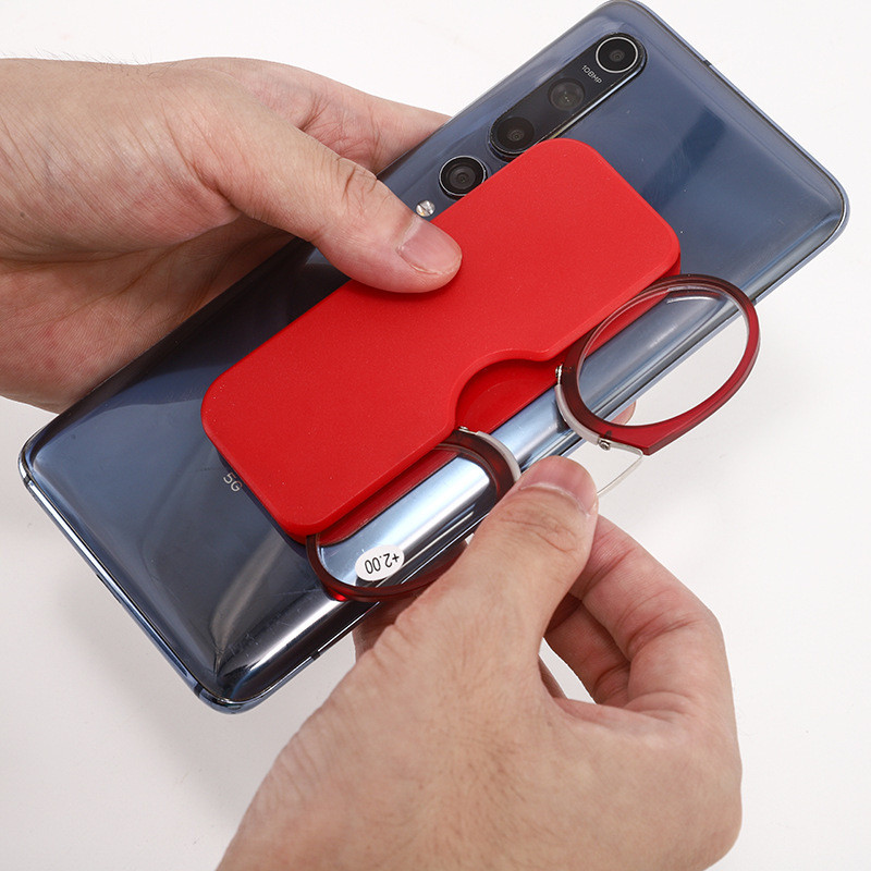 Óculos de leitura com clipe nasal, mini óculos portáteis estilo cartão, anti-luz azul, elegantes e ultraleves para idoso