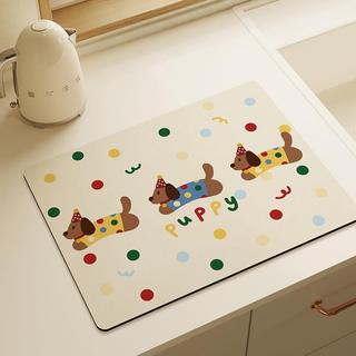 Desenho animado Tapete de drenagem de lavatório de cozinha Restaurante Placemat Isolamento térmico Resistente a queimadu