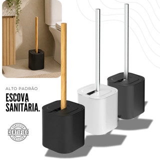 Escova Sanitária Dual com Suporte e Tampa - Design Moderno e Sistema Automático