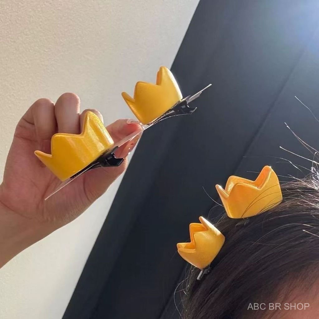 Presilha de cabelo em formato de coroa de patinho, fofa e delicada, para aniversário de princesa ou príncipe.