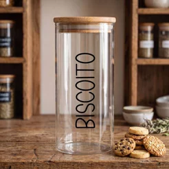 Porta Mantimentos Redondo (1,3 Litros) Biscoito