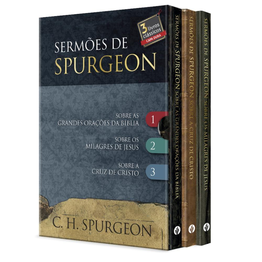 Sermões de Spurgeon | Box Com 3 Livros: Grandes Orações da Bíblia, Milagres de Jesus & Cruz de Cristo | Capa Dura — imagem 2 de 2