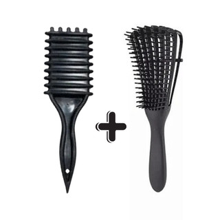 Kit Escova Fitagem Bounce Curl + Escova Polvo Desembaraçadora – Define Cachos e Desembaraça
