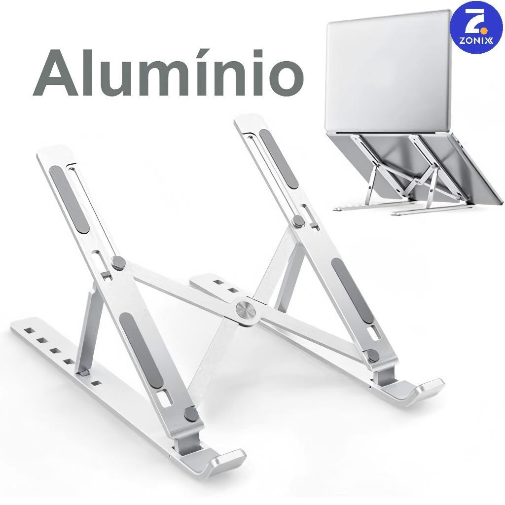 Suporte Para Notebook Base Dobrável de Alumínio Ergonômico Ajustável Fino Portátil Com Estojo-Zonix