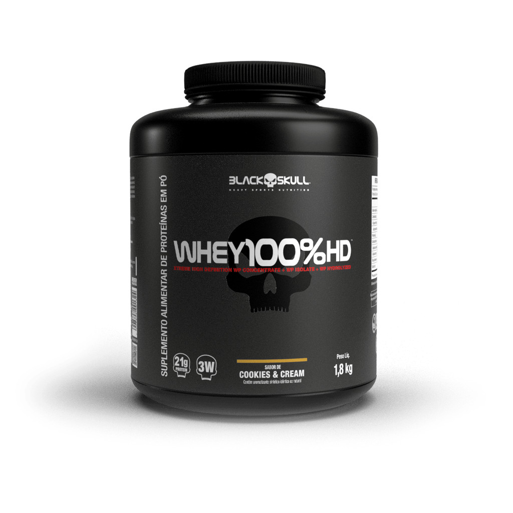 Whey 100% HD (WPC, WPI E WPH) - 1,8kg - Black Skull