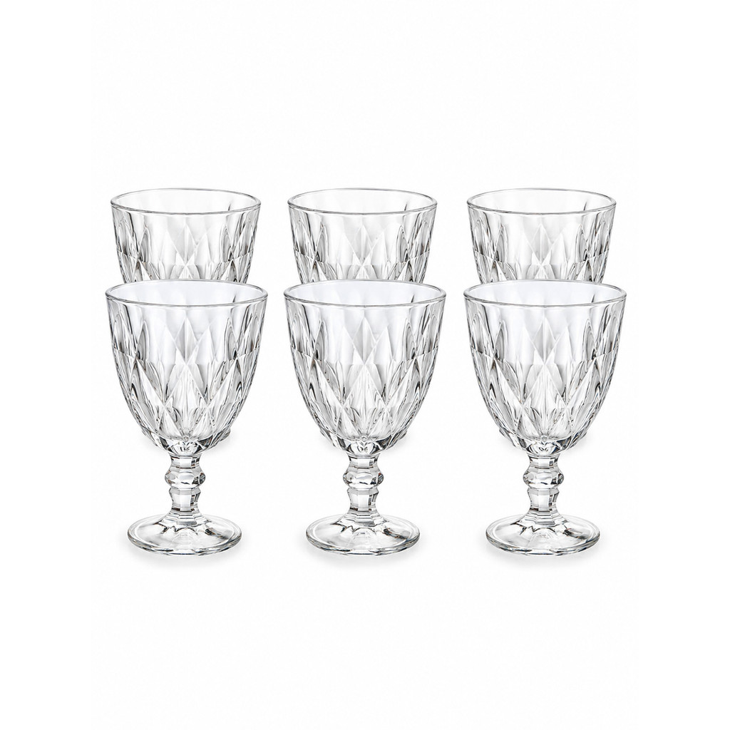 Jogo 6 Taças de Vidro Diamante 360 ml Original Line