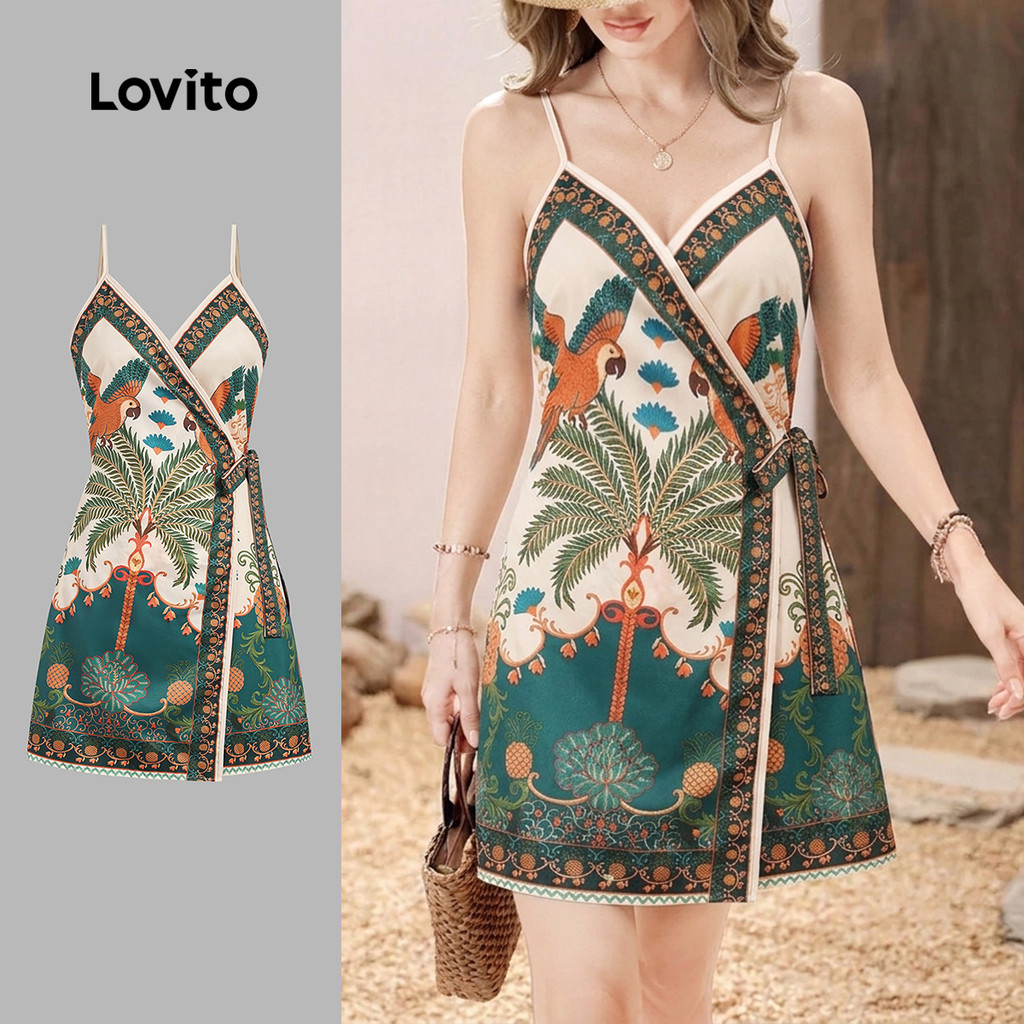 Lovito Vestido Boho Estilo Nacional de Renda Feminino primavera/verão DRB198P1D153