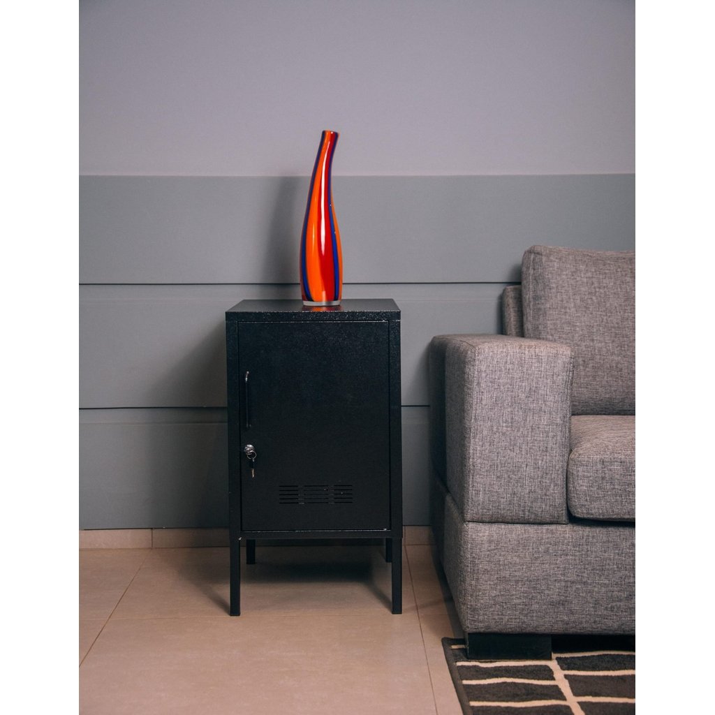 Armário Moderno Decorativo Minimalista Preto C/ Chave