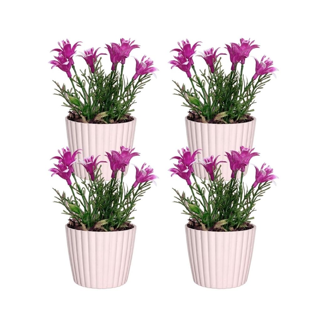 Kit 4 Mini Lírio Artificial Vasinho Decorativo Rose Casa
