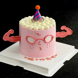 Influenciador ins musculação deusa bolo de aniversário decoração rosa braço muscular óculos de sol Plug-In Fitness menin