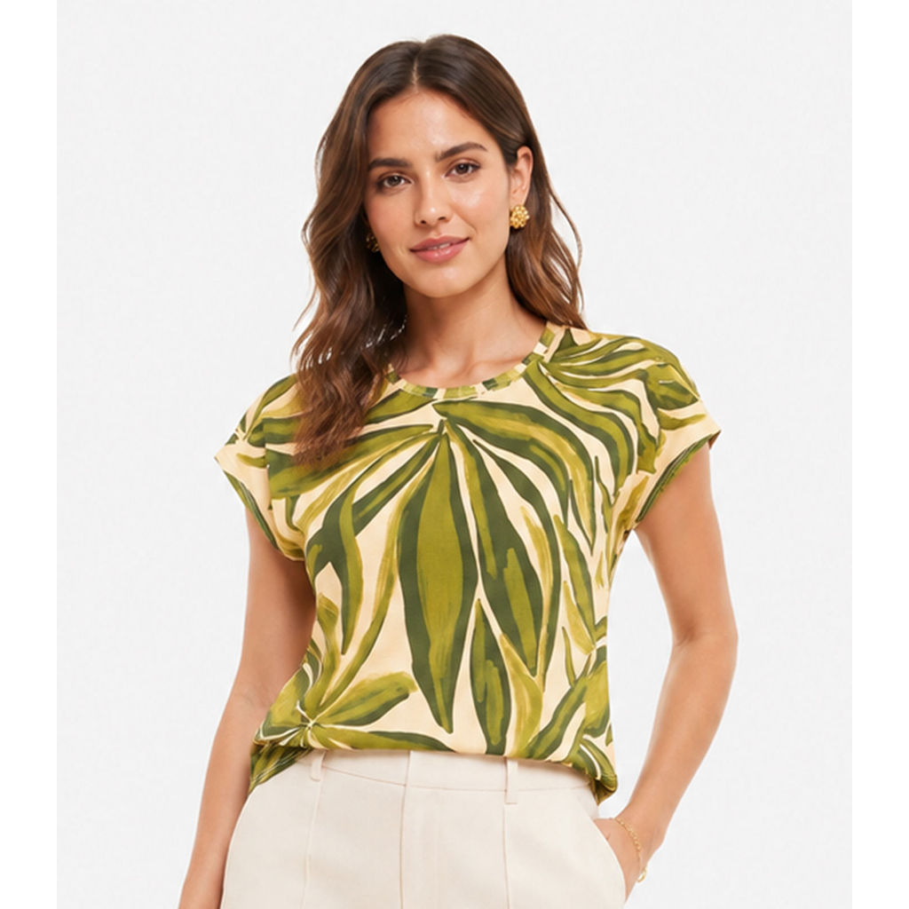 Blusa Feminina Estampada Infinita Cor Verde