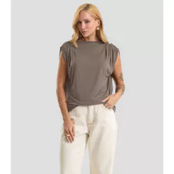 Blusa Feminina Gola Chaminé Visco Premiere Dianna Marrom