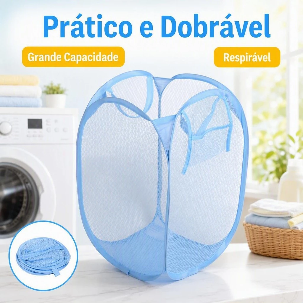 1 Rosa/Preto/Azul Cesto De Roupa Caixa Dobrável Para Armazenagem E Organização De Vestuário Brinquedos