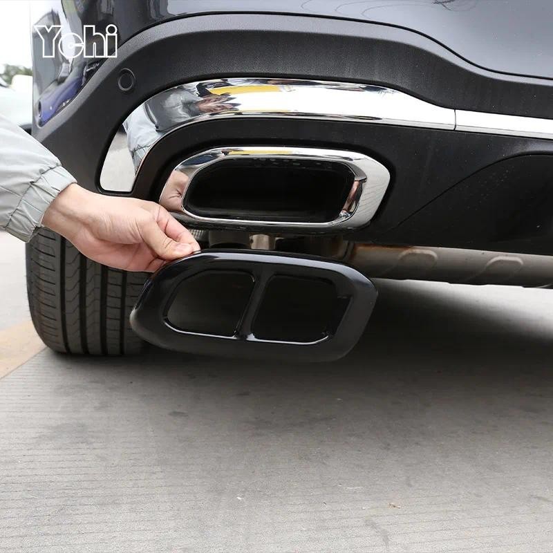 Para Mercedes-Benz GLC GLE GLS W167 X253 X167 2020-2022 Inoxidável/ABS Silenciador Traseiro Do Carro Tubo De Escape Saíd