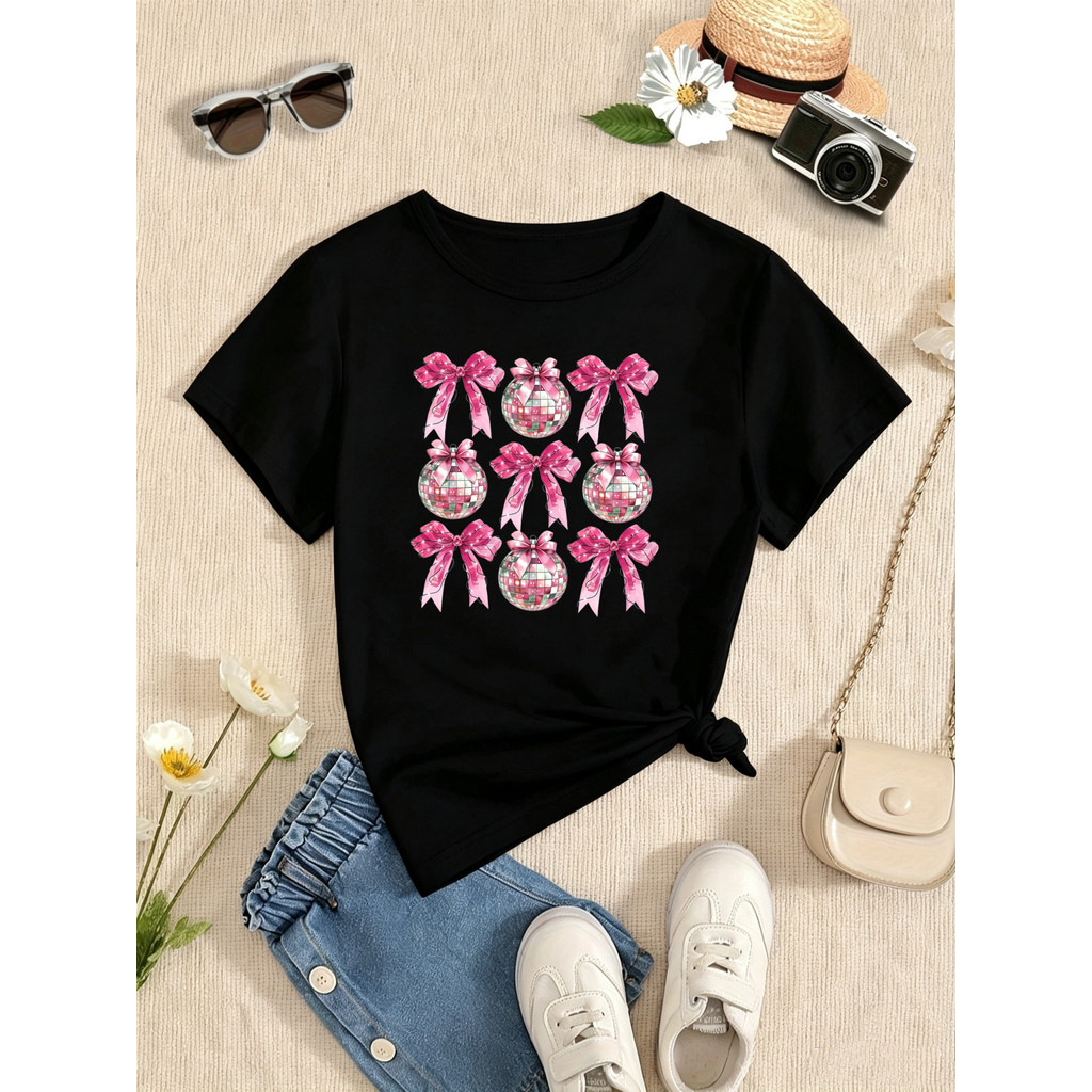Ano Novo Arco Planeta Impresso T Camisa Meninas Camiseta Engraçado Crianças Roupas Branco/Preto/Azul/Roxo