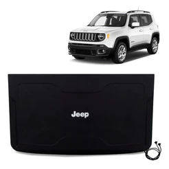 Tampão Porta Malas Bagagito Jeep Renegade 2015 Preto Com Cordinhas Emblema Montadora