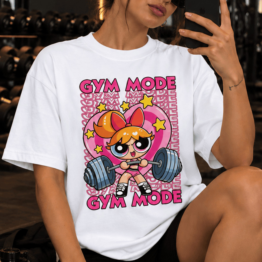 Camiseta Feminina Academia Camiseta Gym Mode Florzinha– Meninas Superpoderosas Fitness-Philklen
