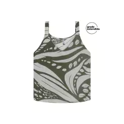 Regata Feminina Decote V Estampada Marialícia Verde