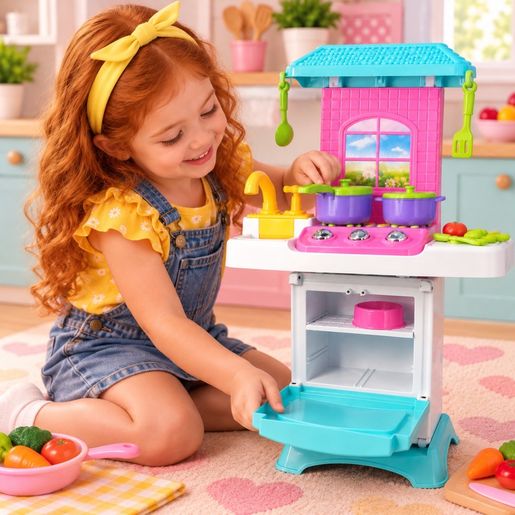 Cozinha infantil Charmosa sai agua de verdade Completa com Acessórios e Comidinhas Lua de Cristal Menina Filha