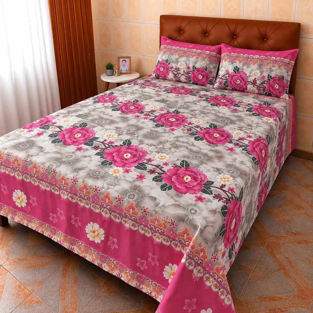 kit Lençol com Fronhas Solteiro, Casal, Queen ou King Box 100% Poliéster Estampado
