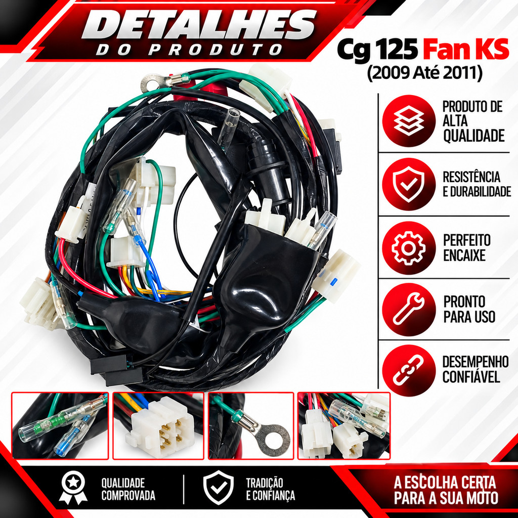 Chicote Principal Cg 125 Fan Ks 2009 A 2011 Mod Original — imagem 2 de 2
