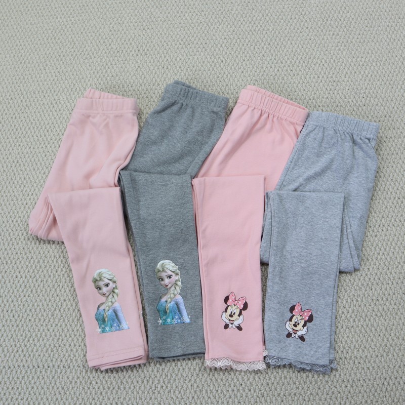 Meninas primavera outono leggings 110-150 tamanho médio grande crianças impressão dos desenhos animados moda Casual esti
