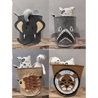 Ass mãe leão elefante Animal caixa de armazenamento de brinquedos das crianças lavável engrossado feltro cesta de roupas