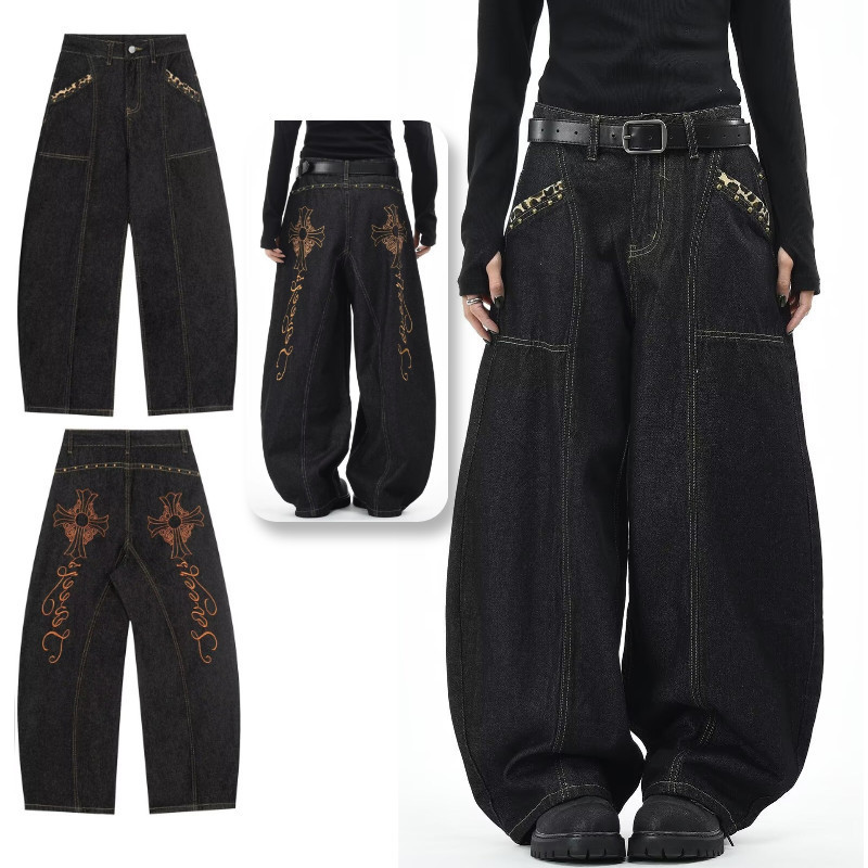 Jeans unissex de alta qualidade, com um toque de estilo retro americano.