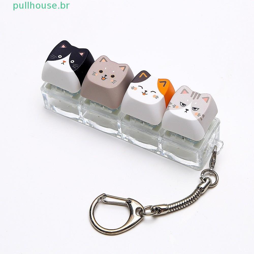 Chaveiro PULLHOUSE Keycap , Brinquedo De Inquietação De Teclado Com Botão De Dedo De 4 Teclas , Design Criativo