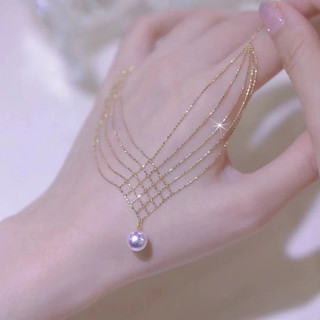 Pérola Fishtail renda colar luz luxo imitação de água doce pérola temperamento moda clavícula corrente curto colar femin