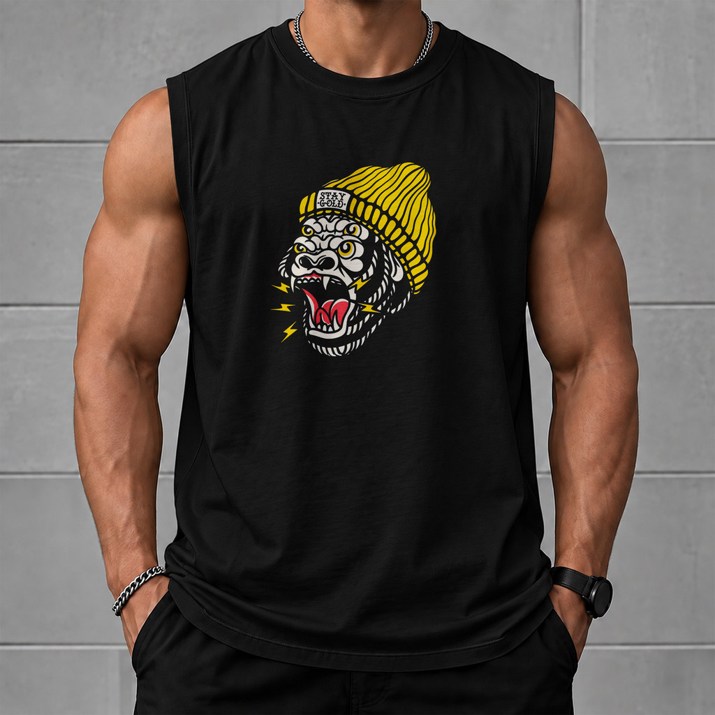 Camiseta Regata Oversized Gorila Streetwear Regata Masculina Unissex 100% Algodão